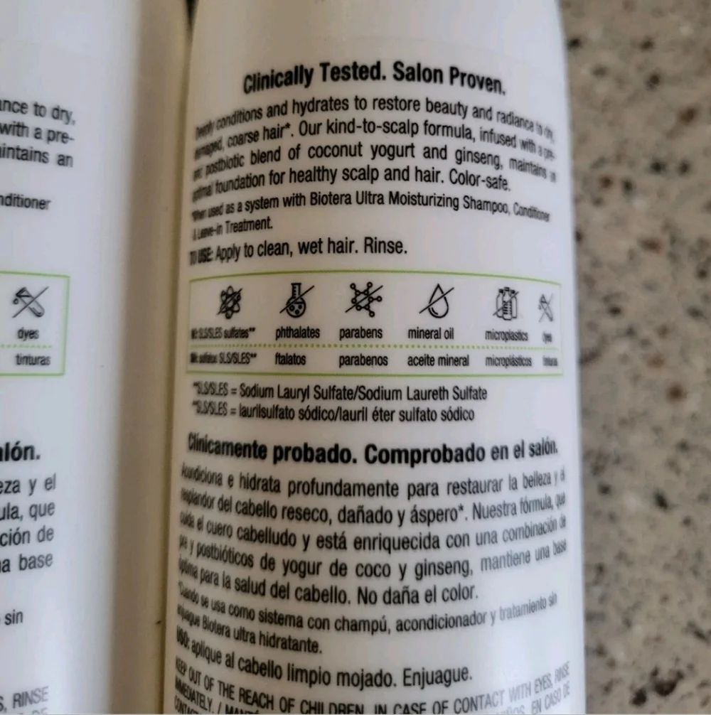 2 Zotos Professional Biotera Ultra Moisturizing Hair Conditioner 15.2 Oz Each